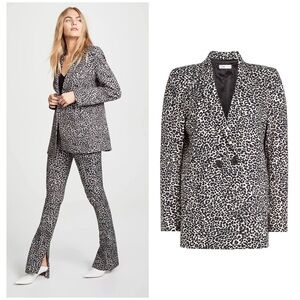 $498 Anine Bing Madeleine Leopard Animal Print Blazer Jacket Size S